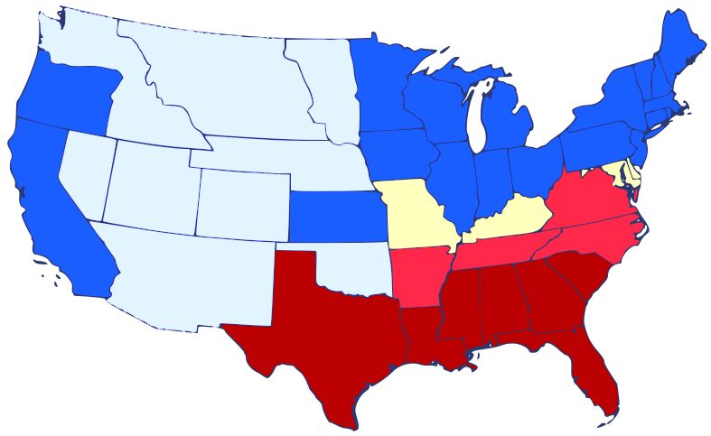 US Secession Map 1861